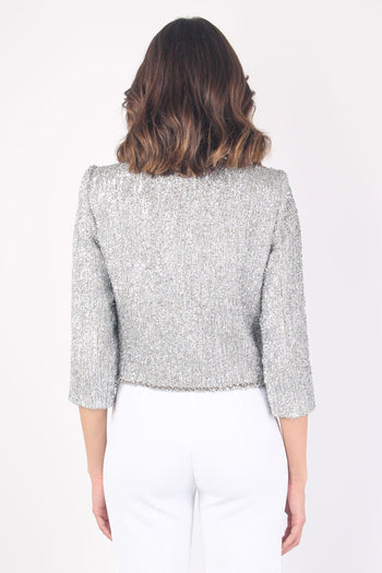 Giacca Lurex Perlina Argento - 3
