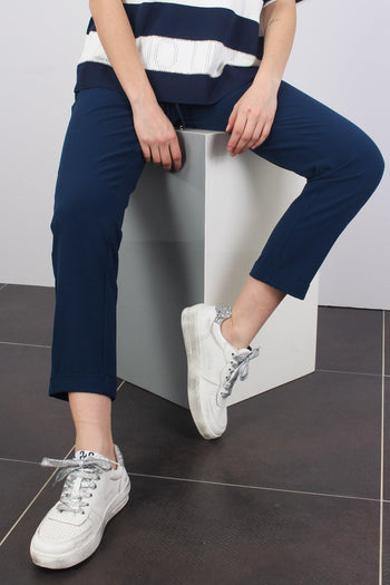 Pantalone Jogging Crepe Dress Blue - 5