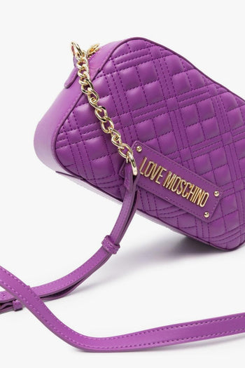 Pochette Viola Donna a tracolla con placca logo - 2