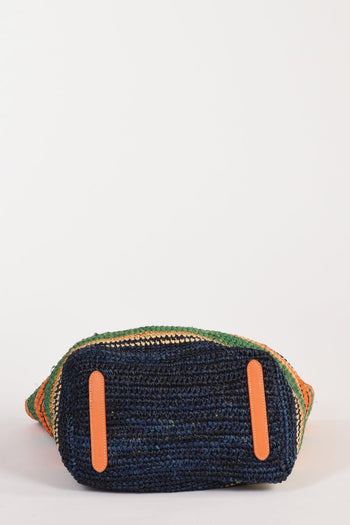 Borsa Raffia Arancio/multicolor Donna - 7