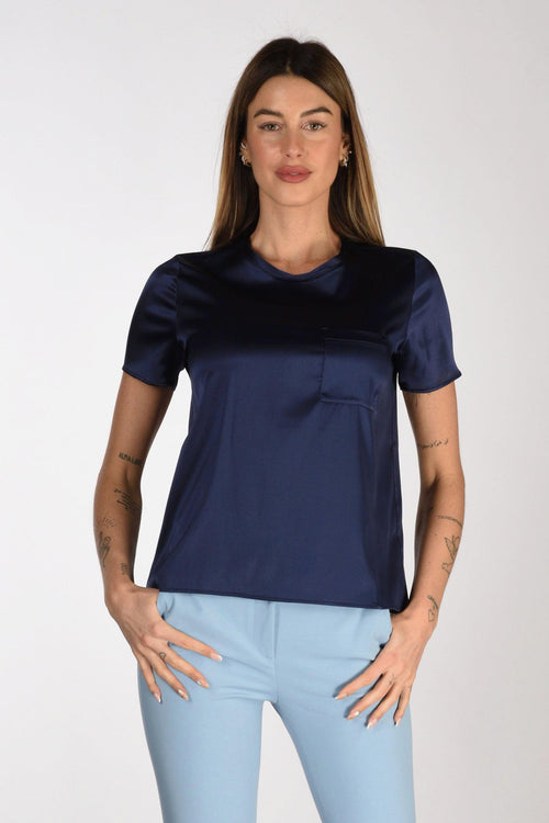 Tshirt Seta Blu Donna