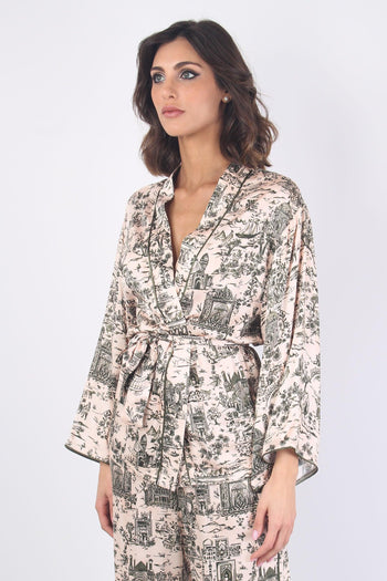 Giacca Kimono Fantasia Cipria/militare - 6