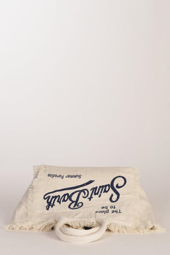 Saint Barth Borsa Stampata Bianco/blu Donna - 6