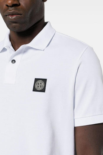 Polo Bianco Uomo Patch Logo - 3