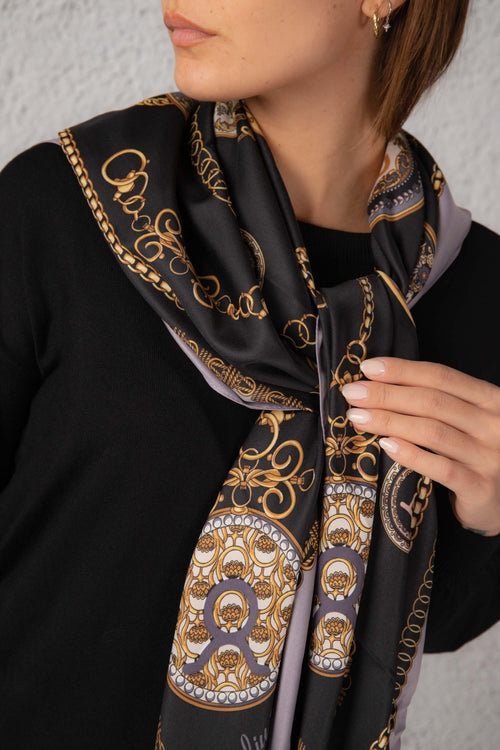 Foulard 120x120 Zodiac Nero Donna - 2