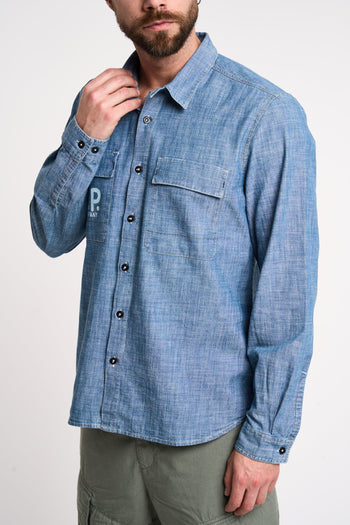 Camicia con logo in Chambray - 4