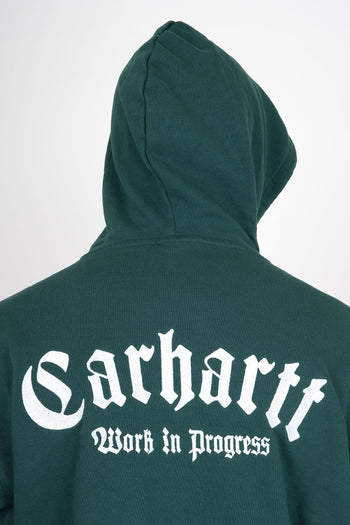 Wip Felpa Hooded Onyx Script Verde Uomo - 2