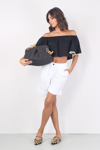 Short Misto Lino Pences Bianco - 5