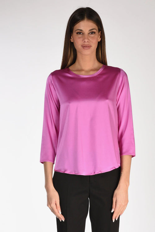 Tshirt Seta Rosa Scuro Donna - 2