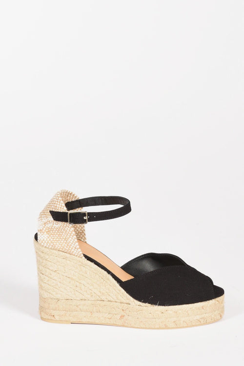 Espadrillas Zeppa Nero/beige Donna