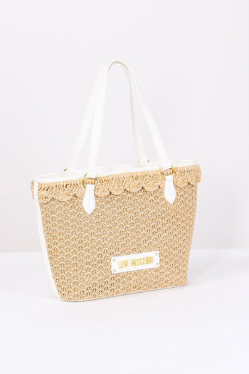 Shopping Rafia Logo Naturale/bianco - 3