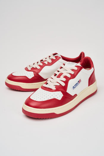 Medalist Low sneakers in pelle bianca e rossa - 5