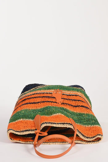 Borsa Raffia Arancio/multicolor Donna - 6