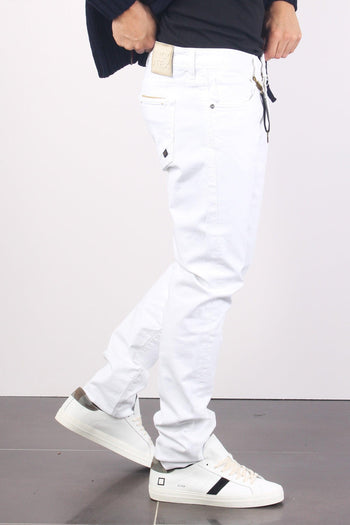 Jeans Cinque Tasche Logo Bianco Ottico - 4