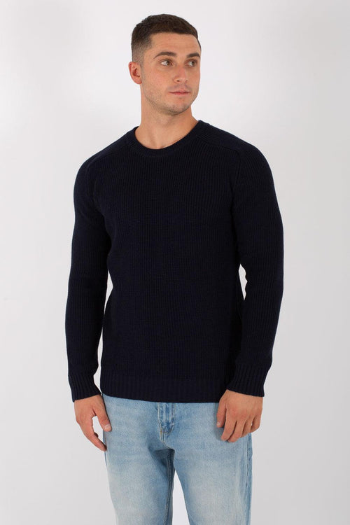 Pull Merino Fin. 7 Blu Uomo - 1