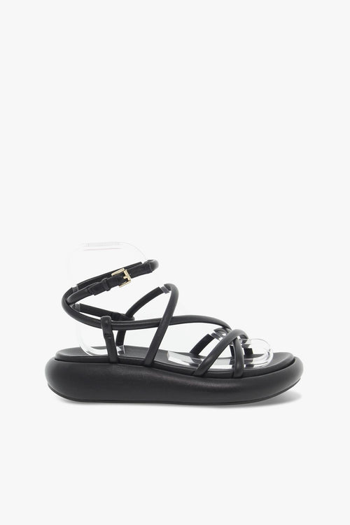 Sandalo basso VICE IMBOTTITO BLACK in nappa nero