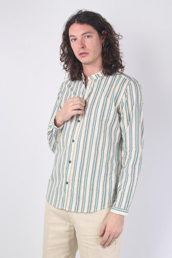 Camicia Coreana Riga Bastoncin Unico - 7