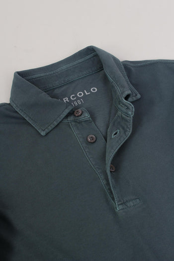 Polo Manica Lunga Jersey Petrolio - 7