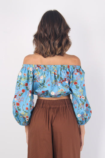 Top Fantasia Azzurro/fiori - 3