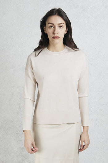 Maglia Girocollo Bianco Donna - 3