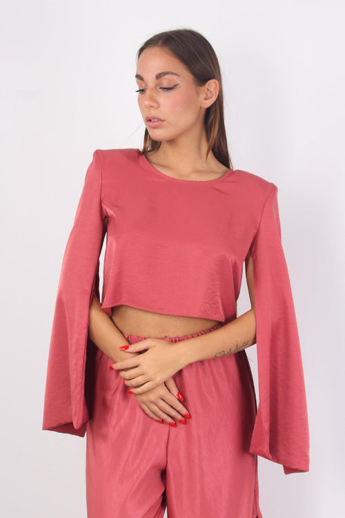 Blusa Spallone Manica Aperta Fard