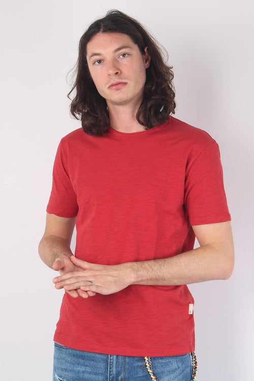 T-shirt Cotone Fiammato Rosso India