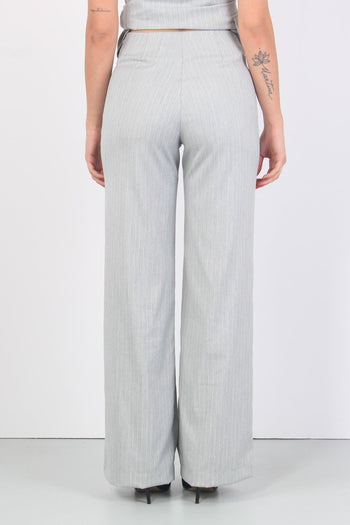 Pantalone Palazzo Gessato Grigio - 3