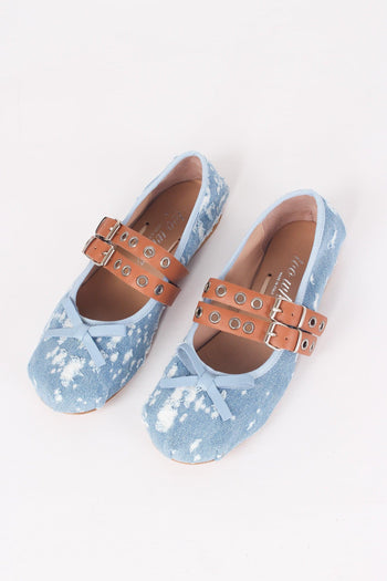 Ballerina Fibbia Borchie Vera Jeans/camel - 5