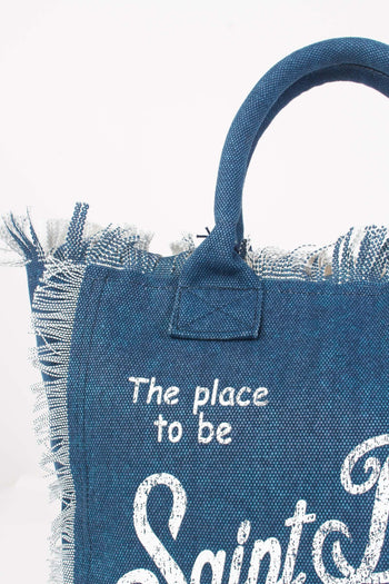 Shopping Canvas Denim Denim Scuro - 4