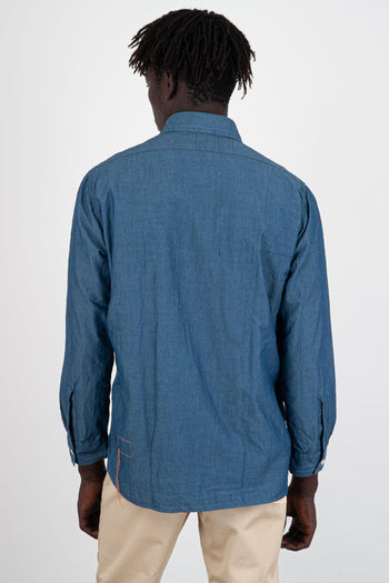 Camicia Denim Work/j Blu Medio Uomo - 4