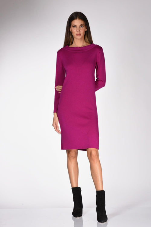 Abito In Maglia Fucsia Donna - 1