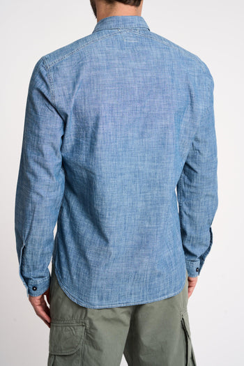 Camicia con logo in Chambray - 5