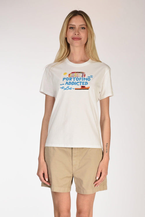 Saint Barth Tshirt Scritta Bianco Donna - 2