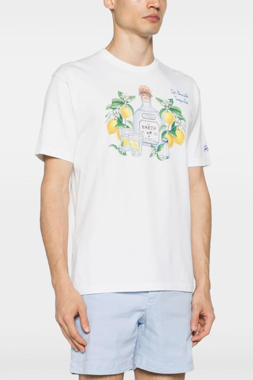 Saint Barth T-shirt Bianco Uomo Stampa Bottiglia Tequila - 2