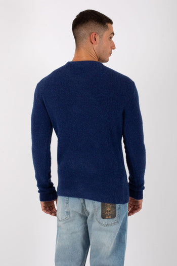 Pull Soft Boucle' Blu Uomo - 4