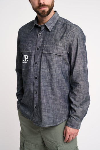 Camicia con logo in Chambray - 3