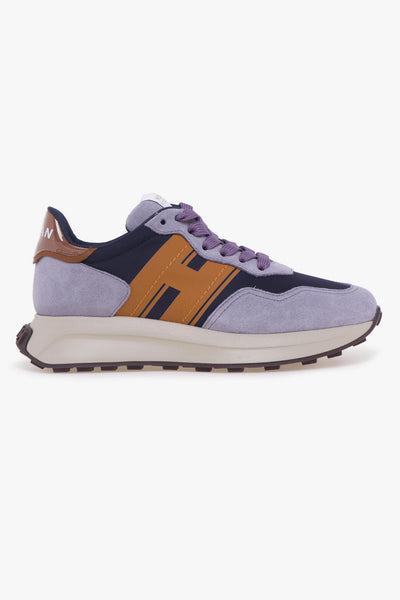 Sneaker H641 in camoscio e tessuto tecnico