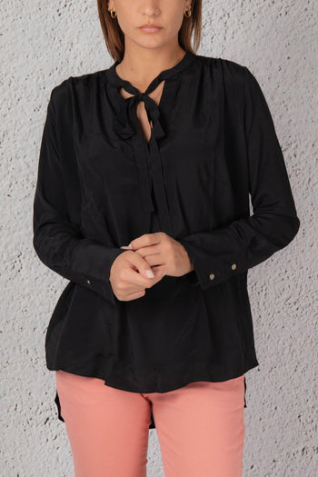 Camicia Con Fiocco Nero Donna - 3