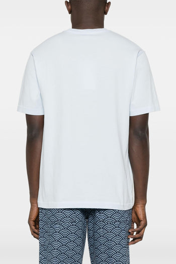T-shirt Blu Bianco Ricamo Micro Fiore Boke - 3