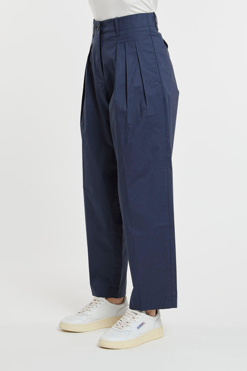 Pantalone Blu in Misto Cotone - 2