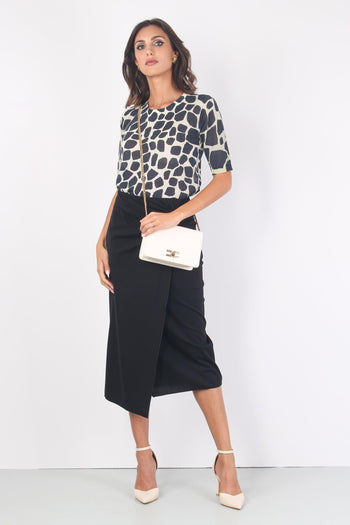 Tinatshirt Misto Lino Giraff Beige/nero - 4