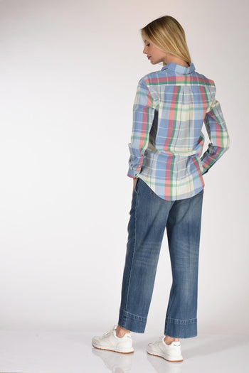 Camicia Madras Azzurro/rosa/verde Donna - 5