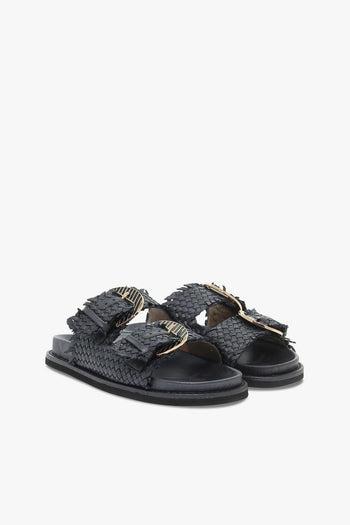 Sandalo basso BIRKENSTOCK ARIZONA ELIDE in laminato nero e oro - 5