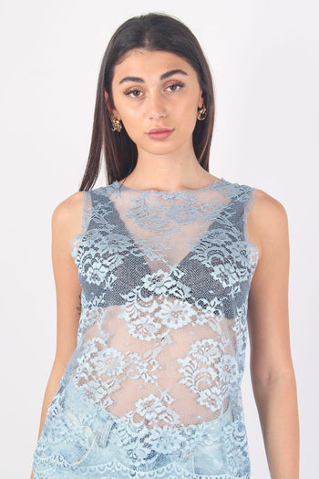 Canotta Pizzo Scavo Dietro Azzurro - 8