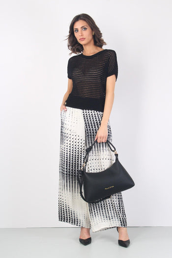 Maglia Cropped Traforata Nero - 4