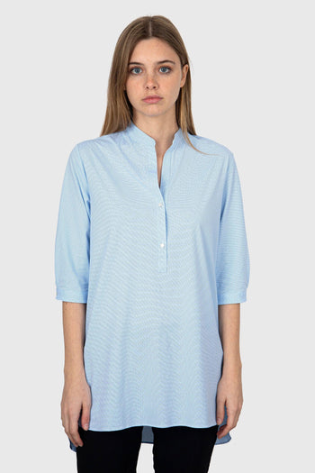 Oxford Jacquard Kor Wom Shirt Celeste Donna - 3