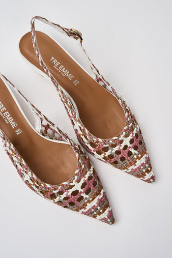 Slingback White Pink Donna - 3
