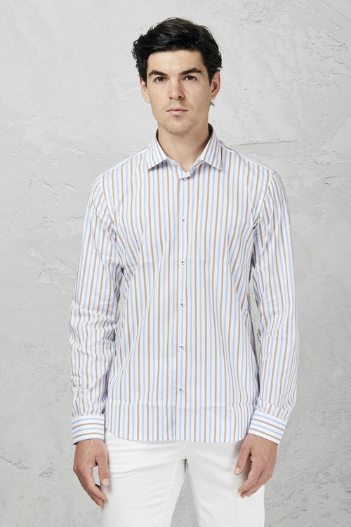 Camicia a riche in cotone stretch