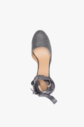 Scarpa Grigio Donna Espadrillas Carina Effetto Lurex - 3