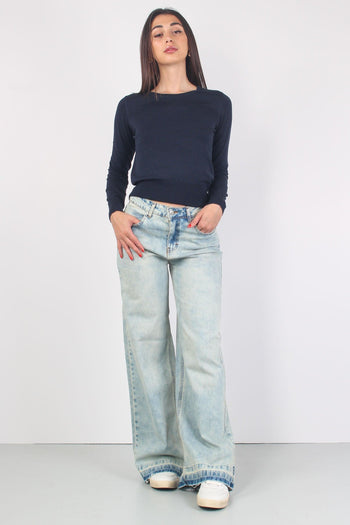 Girocollo Viscosa Ml Blue - 3